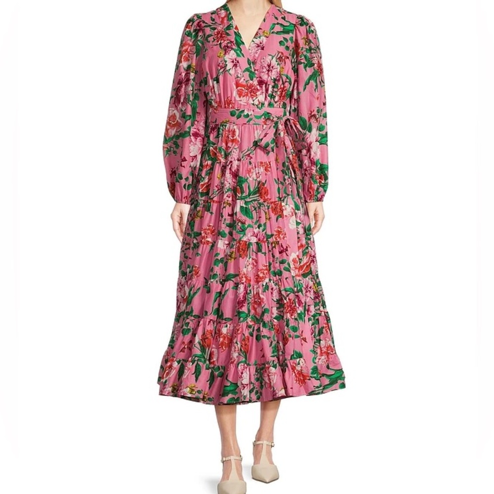 Gibson Latimer Pink Floral Long Sleeve Dress